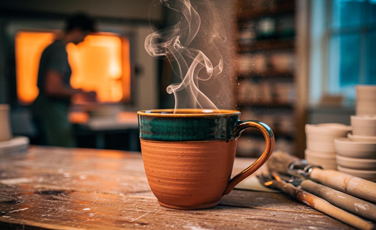 Ein Keramikkünstler erklärt, warum handgemachte Tassen Wärme optimal halten.